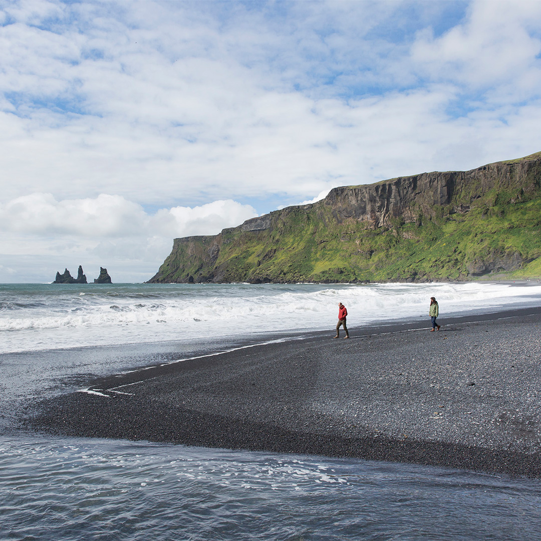 Sørkysten og den svarte stranden på Island.